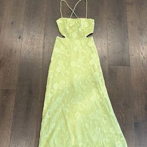 “Fortunateone”, size small, sage green semi formal dress